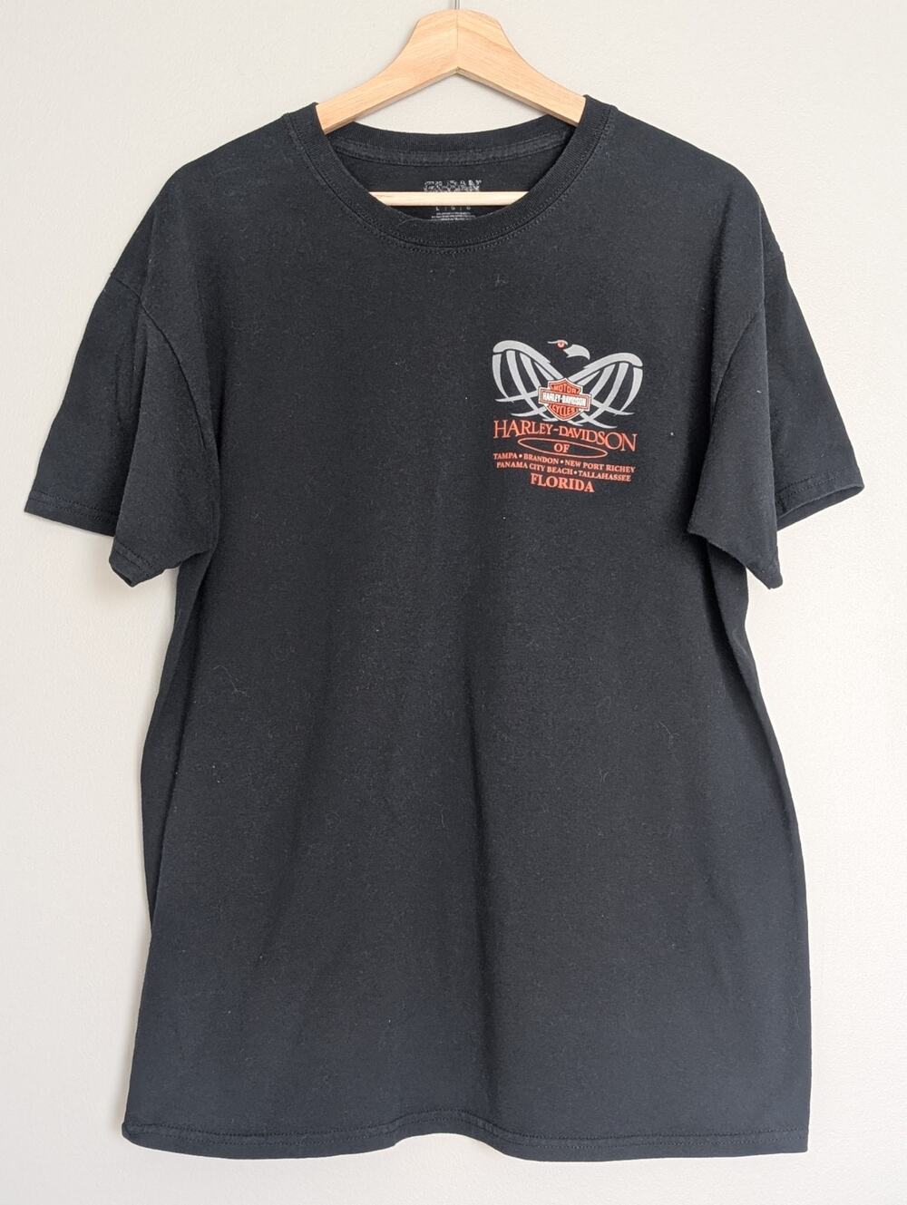 Vintage Harley Davidson Florida T Shirt Men's Large Black Eagle Graphic Tee...